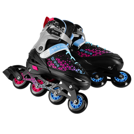 Inline- & Eishockey-Skates-Set, 4-in-1, Rosa, Größe M (34-38)