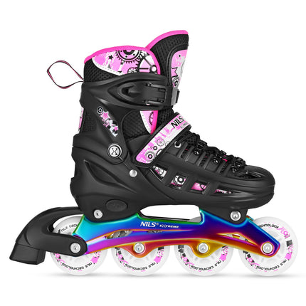 Inline/Ice Skates, 4-in-1, Pink LED, Size S (31-34)