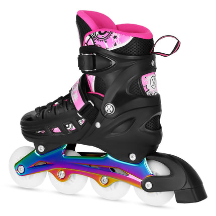 Inline/Ice Skates, 4-in-1, Pink LED, Size S (31-34)