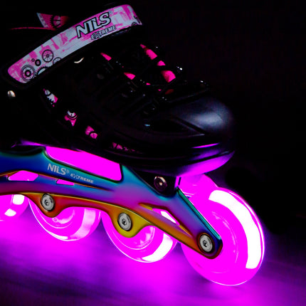 Inline/Ice Skates, 4-in-1, Pink LED, Size S (31-34)