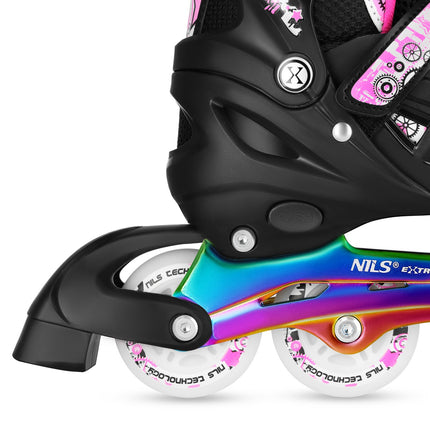 Inline/Ice Skates, 4-in-1, Pink LED, Size S (31-34)