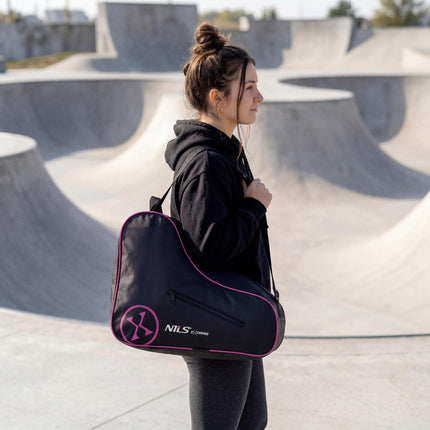 Inlineskater-Tasche, Pink, 420D Nylon, Reißverschlusstasche