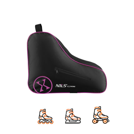 Inlineskater-Tasche, Pink, 420D Nylon, Reißverschlusstasche