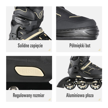 Inline Skates, Black-Beige, Size M