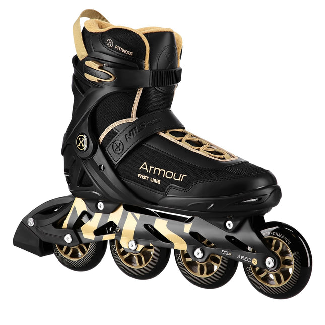 Inline-Skates, Schwarz-Gold, Größe 40, Schutzausrüstung