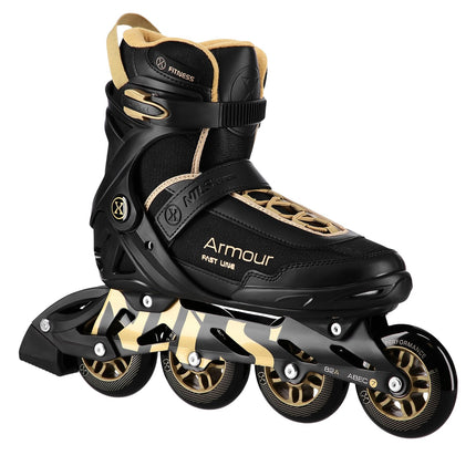 Inlineskates, Schwarz-Gold, Größe 43, Schutzausrüstung