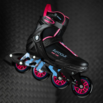 Inlineskates, Schwarz/Pink, Größe 38, Schutzausrüstung