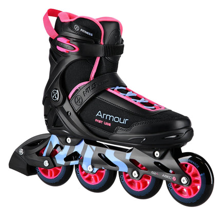 Inlineskates, Schwarz/Pink, Größe 41, Schutzausrüstung