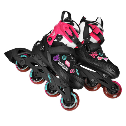 Inline Skates, Pink, Size L (40-43), ABEC-5 Bearings
