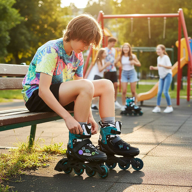 Inlineskates, Türkis, Größe L (40-43), ABEC-5 Kugellager
