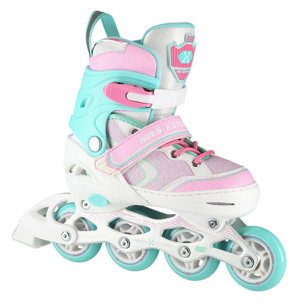 Inlineskates, weiß-türkis, Größe L (39-42)