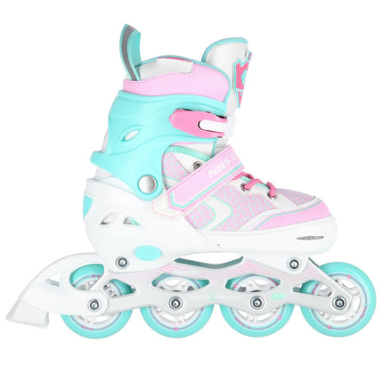 Inlineskates, weiß-türkis, Größe L (39-42)