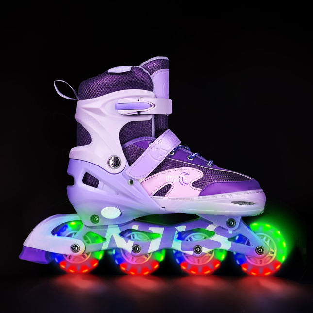 Inline skates met LED, beschermers, maat L (39-42)
