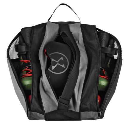 Inliner- und Schlittschuhtasche, 3 Fächer, Grau