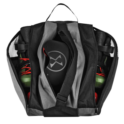 Inliner- und Schlittschuhtasche, 3 Fächer, Grau
