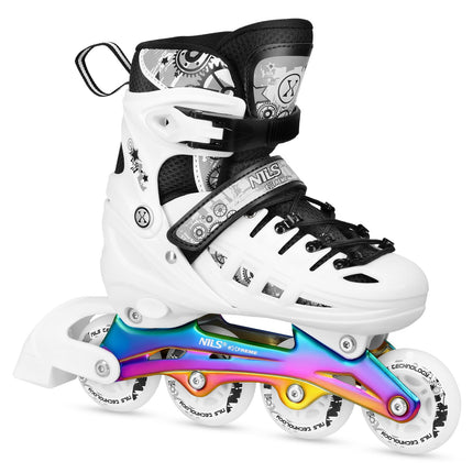 Inlineskates und Schlittschuhe, weiße LED, Größe M (35-38)