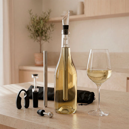 InnovaGoods Chillour 7-Piece Wine Set with Chilling Rods, Aerator