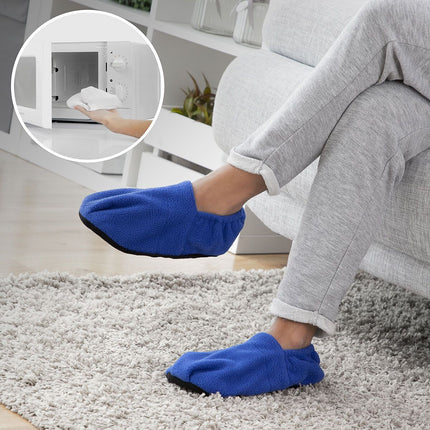 InnovaGoods Double Sleeved Blanket and Microwavable Slippers, Central Pocket