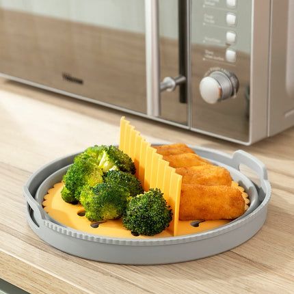 InnovaGoods Foldable Air Fryer Baskets with Dividers, Pack of 3, Silicone