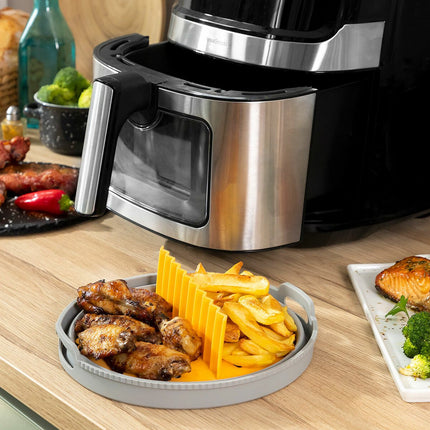 InnovaGoods Foldable Air Fryer Baskets with Dividers, Pack of 3, Silicone