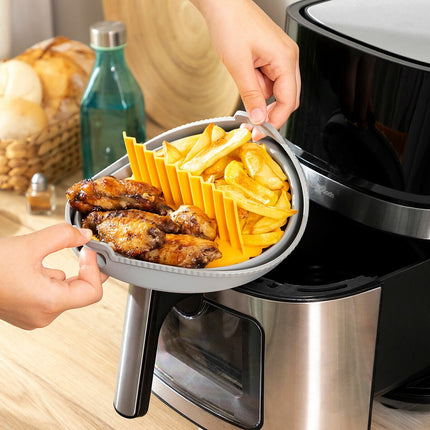 InnovaGoods Foldable Air Fryer Baskets with Dividers, Pack of 3, Silicone