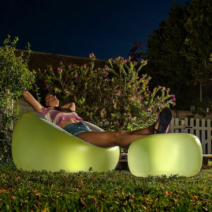 InnovaGoods Inflatable Armchair and Seat with RGB LED, Remote Control, Grey