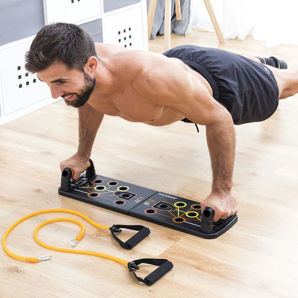 InnovaGoods Push-Up Board and 3-Band Resistance Set, Handles, Exercise Guide
