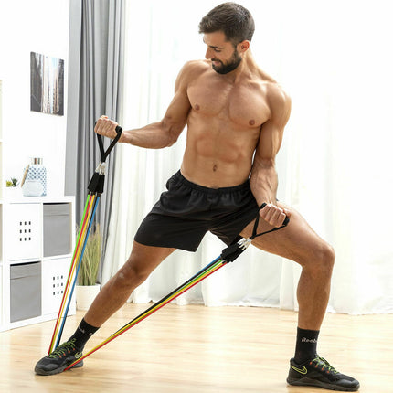 InnovaGoods Push-Up Board and Resistance Bands Set, Exercise Guide, Carry Bag