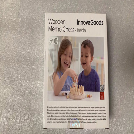 InnovaGoods Wooden Memory Chess and Fort Building Kit, Kids 3+, Glow in Dark