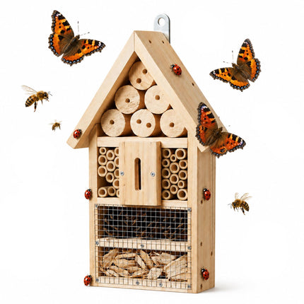 Insektenhotel-Bausatz, Tannenholz & Bambus, 30,5 cm