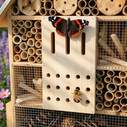Insect Hotel With Stand – Weatherproof Metal Roof