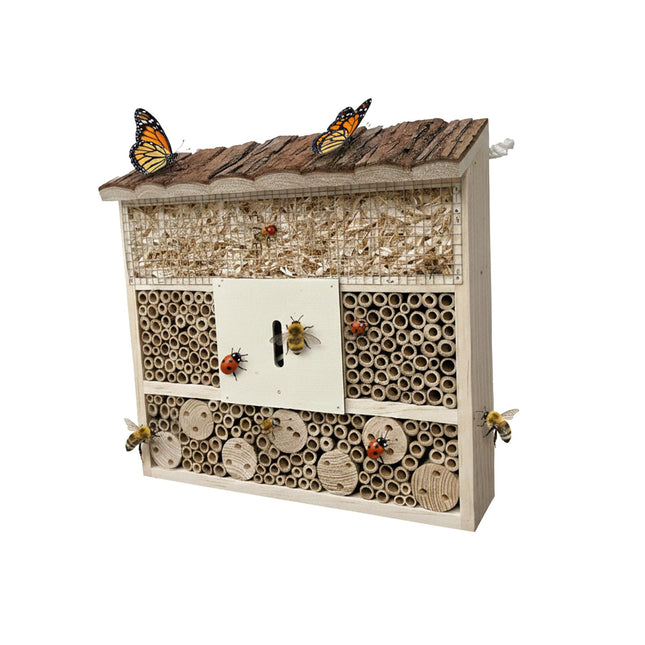 Insect Hotel, Wooden Butterfly & Bee Shelter
