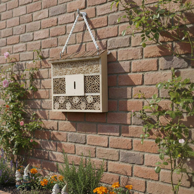 Insect Hotel, Wooden Butterfly & Bee Shelter
