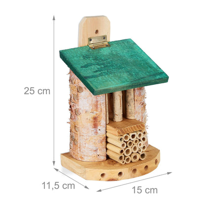 Insektenhotel für Bienen mit Gründach