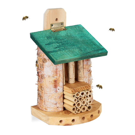 Insektenhotel für Bienen mit Gründach