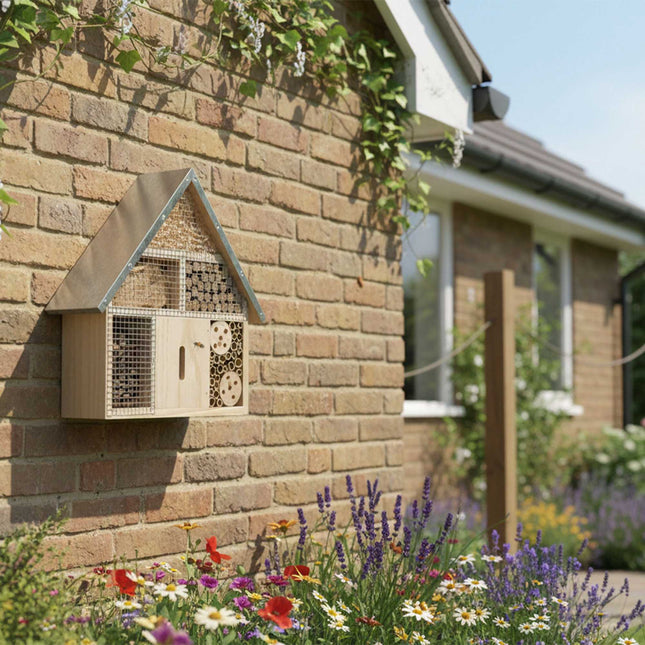 Insect Hotel with Metal Roof – Weatherproof Shelter
