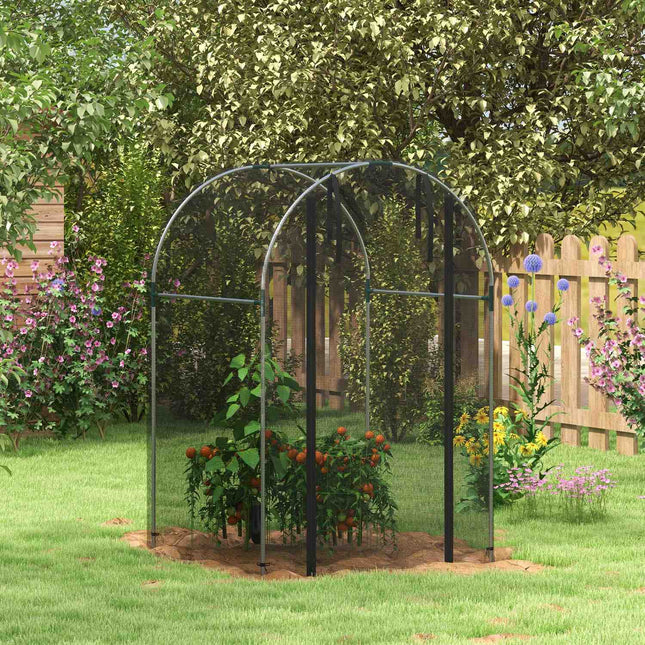 Garten-Insektenschutznetz, HDPE, Stahlrahmen, 1,2x1,2m