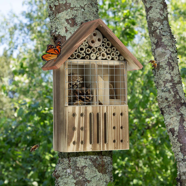 Insect hotel made of spruce