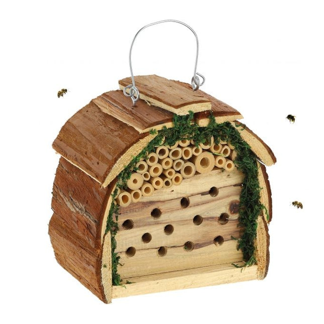 Insect hotel with moss