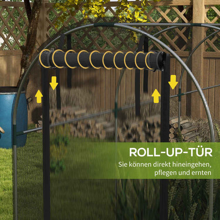 Gartenschutznetz Insektenschutz mit Tür, 1,2 x 3,6 m, schwarzes HDPE