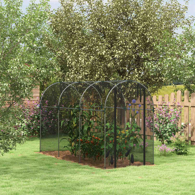 Gartenschutznetz Insektenschutz mit Tür, 1,2 x 3,6 m, schwarzes HDPE