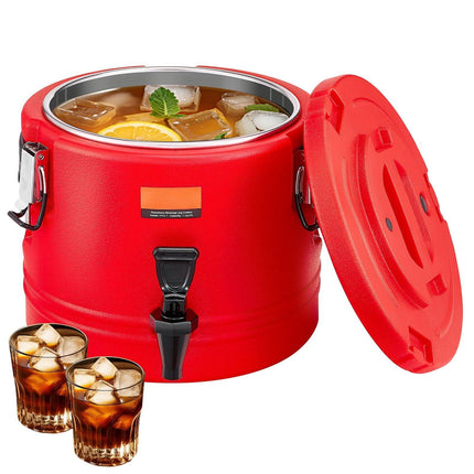 Insulated Beverage Dispenser 2.2 Gal, Hot Cold, Steel Liner