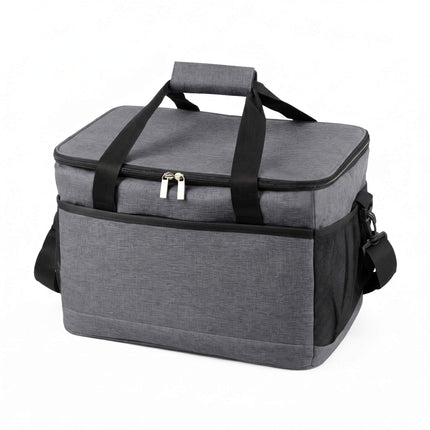 Insulated Cool Bag with Shoulder Strap and Two Handles, Leak-Proof, Grey