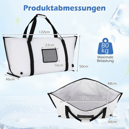 Isolierte Fischkühltasche 122cm, auslaufsicher, Ablassventil