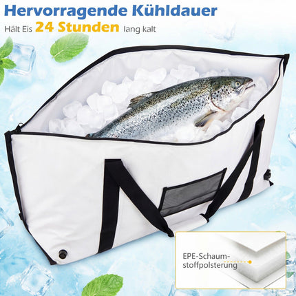 Isolierte Fischkühltasche 122cm, auslaufsicher, Ablassventil