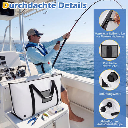 Isolierte Fischkühltasche 122cm, auslaufsicher, Ablassventil