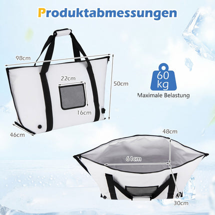 Rybářská termotaška, 98cm voděodolné PVC, výpustný ventil