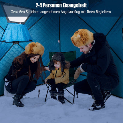 Isoliertes Pop-Up-Eisfischerzelt, 2 Personen, Blau