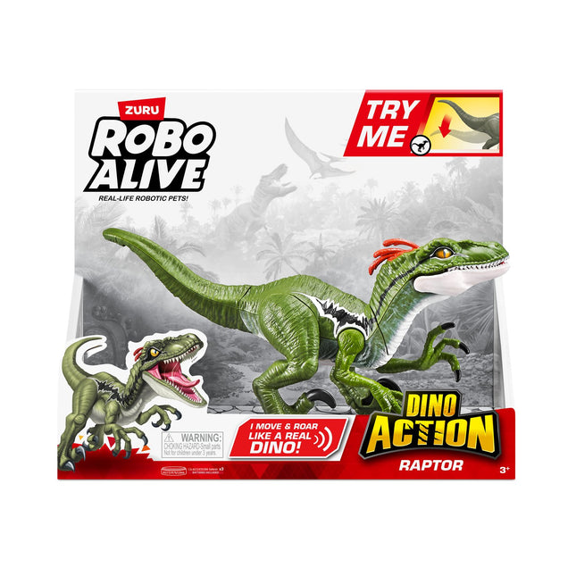 Interaktives Dino Action Raptor Spielzeug für Kinder, batteriebetrieben