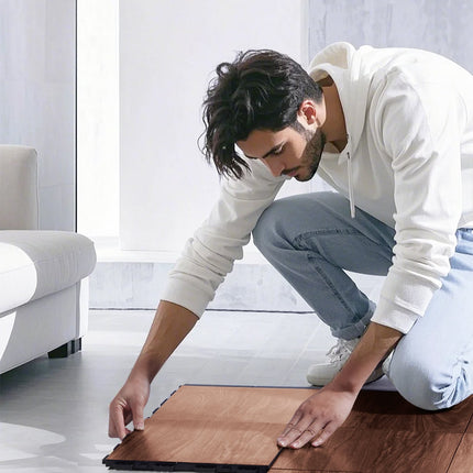Interlocking Dance Floor Tiles, Cushioned, 9 Pack, 12.4 In